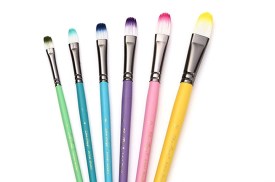 Pack 6 pinceles BOLONG colores punta lengua de gato